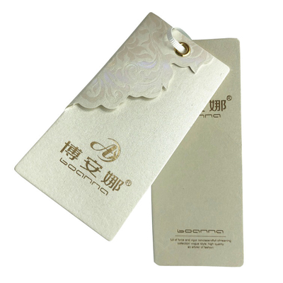 Beli Kertas Karton Daur Ulang Kustom Hang Tag Tag Label Kertas Dengan Grosgrain String online manufacture