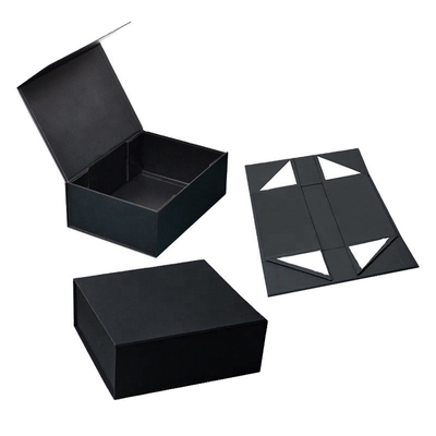 Harga yang bagus Custom Black Cardboard Folding Box Dengan Tutup Magnetic Folding Box Pembekal Kemasan on line
