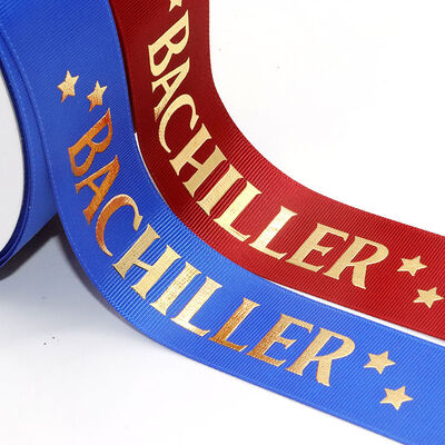 membeli Ribbon Grosgrain Custom dengan Logo Foil Emas. Ribbon Polyester Pribadi untuk Kemasan pembuatan online