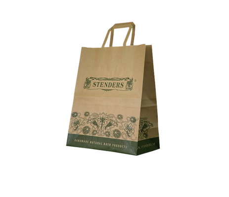 Beli Kemasan Tas Makan Siang Kertas Kraft Coklat Dengan Pemasok Pegangan Kertas Datar online manufacture