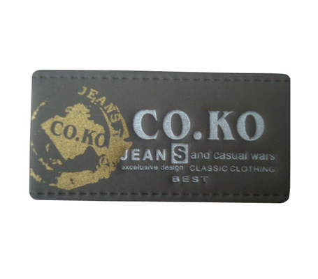 Beli Label Kulit Kustom Debossed, Label Pakaian Pribadi Monogram online manufacture