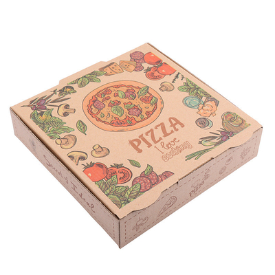 Harga yang bagus Dilipat Karton Bergelombang Kraft Kotak Pizza Pabrik Grosir E Flute Pizza Box on line