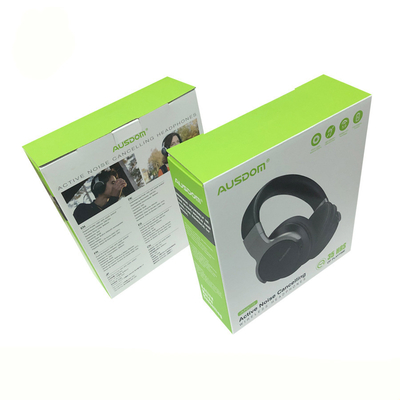 Harga yang bagus Paket Headphone Kotak Karton Bergelombang E-Flute Self Locking Putih Tercetak on line