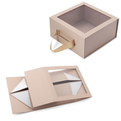 Harga yang bagus Custom Logo Lipat Kotak Hadiah Dengan Ribbon Grosir Kraft Box Pengemasan Ribbon Window Box on line