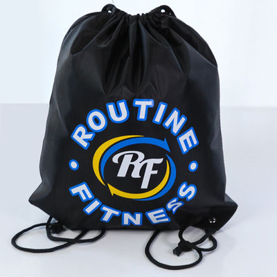 Harga yang bagus Tas Drawstring Custom Dengan Logo Print Tas ransel Drawstring Hitam yang dipersonalisasi on line