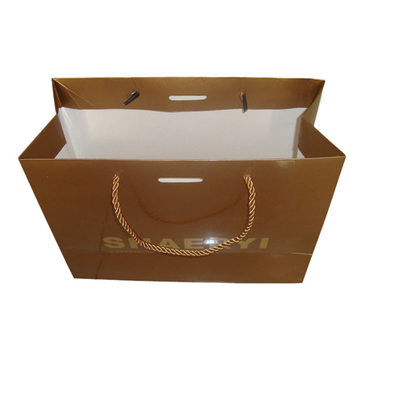 Harga yang bagus Tas Belanja Kertas Coklat Kustom Murah Dengan Artwork Printing Wholesale on line