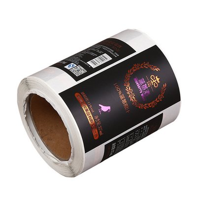 Harga yang bagus Label Stiker Cetak Kustom Botol Flexografis Tahan Cuaca Hitam on line