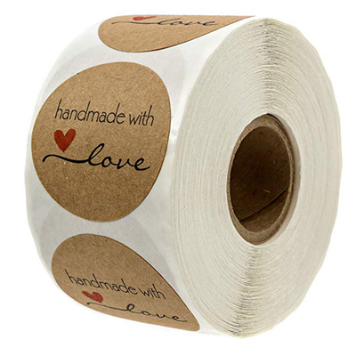 Harga yang bagus Label Kertas Seni Kerajinan Kustom Cetak Roll Brown Spot Warna Untuk Kaleng Teh on line