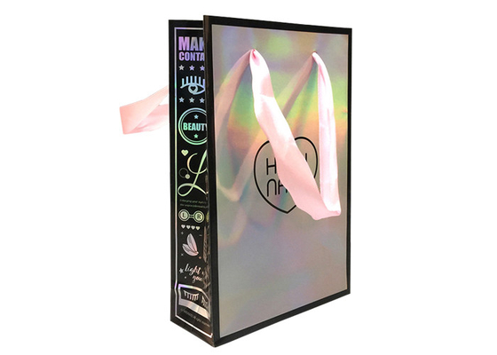 Harga yang bagus Tas Belanja Kertas Hologram Mewah Bespoke Online Dengan Artwork Printing on line